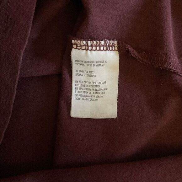 American Eagle Tee Shirt Active Flex Crew Neck Maroon Short Sleeve Size Small - Picture 4 of 10